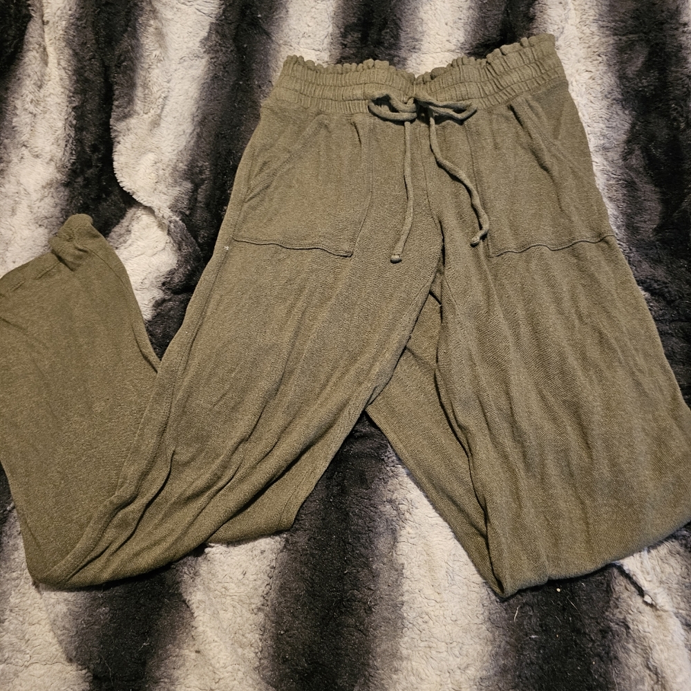 Olive wide leg pants